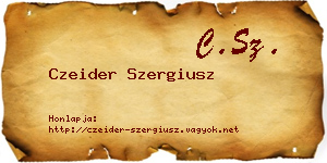 Czeider Szergiusz névjegykártya